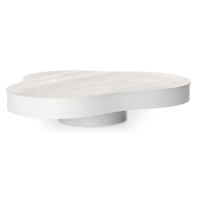 Lomano loungetafel cloud in wit aluminium en volkeramiek Taj Mahal - L 131 x B 108 x H 25 cm
