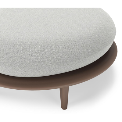 Bomero poef in taupe aluminium met savane nimbus all weather sunbrella® luxe kussen