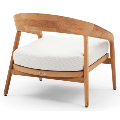 Lacrima loungestoel 1-zit in teak met lopi marble all weather sunbrella® luxe kussen