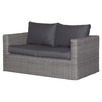 Amari 2-zit in grijs wicker met polyester kussens
