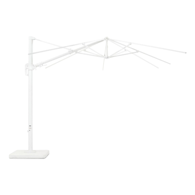 Rufina parasolmast met tiltfunctie in wit aluminium - L1 300 x L2: 300 cm