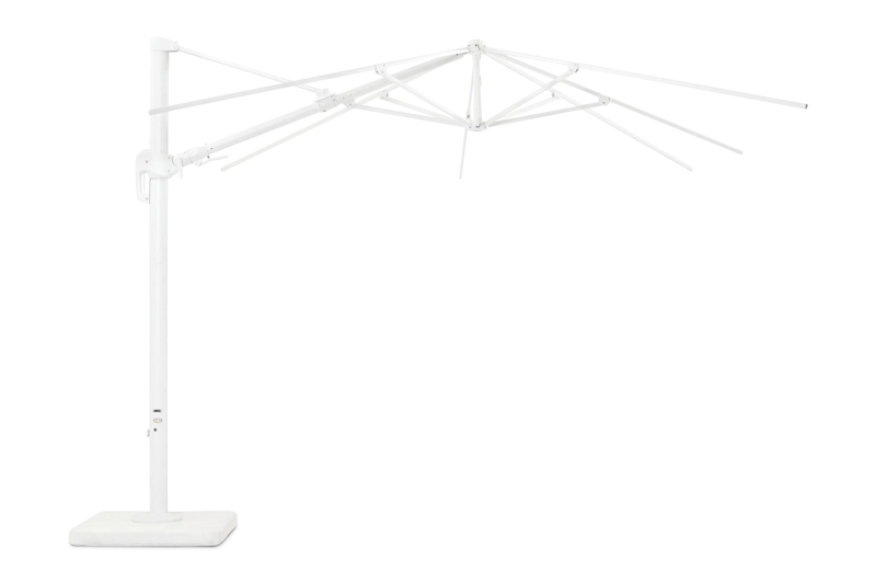 Rufina parasolmast met tiltfunctie in wit aluminium - L1 300 x L2: 300 cm