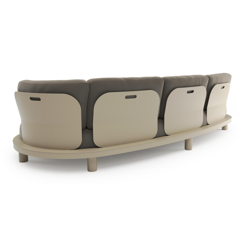 Donato loungebank in beige aluminium met natte carbon beige all weather sunbrella® luxe kussen