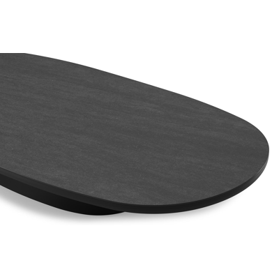 Amico loungetafel bombo in zwart aluminium en volkeramiek Basalt Black - L 171 x B 89 x H 24 cm
