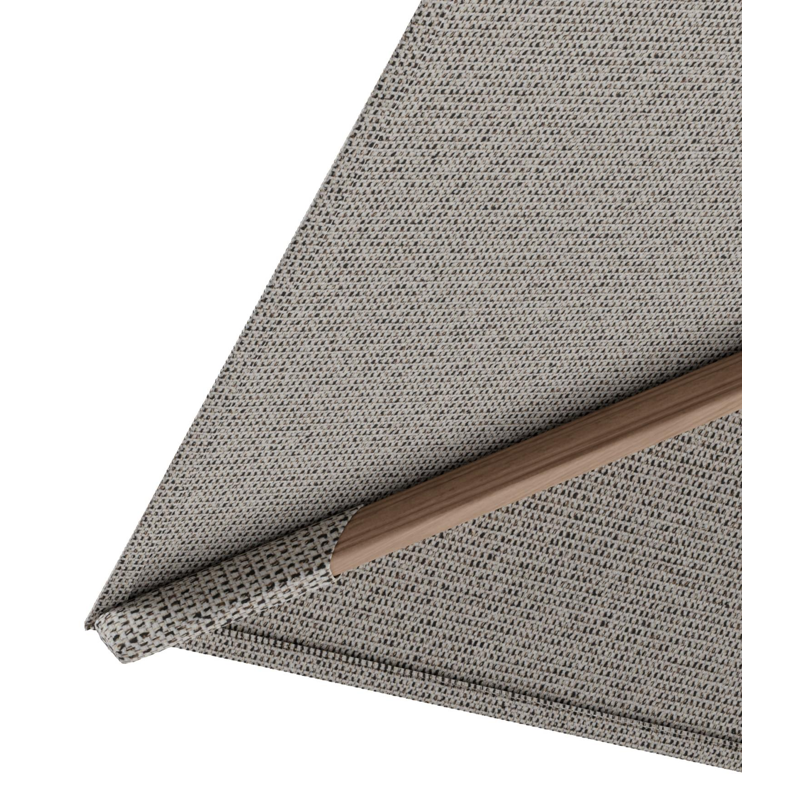 Parasol pendant Rufina avec fonction tilt en aluminium aspect de bois et toile de parasol en All Weather Solica Firenze Sand  - Lg.1 400 x Lg.2 300 cm (sans pied de parasol