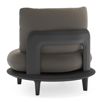 Fauteuil de jardin Bomero en aluminium noir et coussins en all weather sunbrella® luxe natte carbon beige