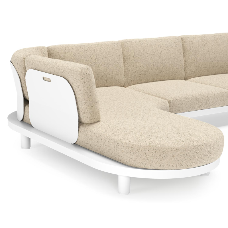 Donato loungehoek in wit aluminium met all weather cosytica Bora Forest kussen