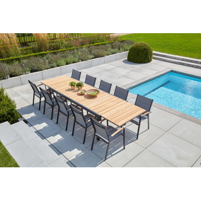 Tafelblad in teak - Naturel - L 240  x B 100 cm