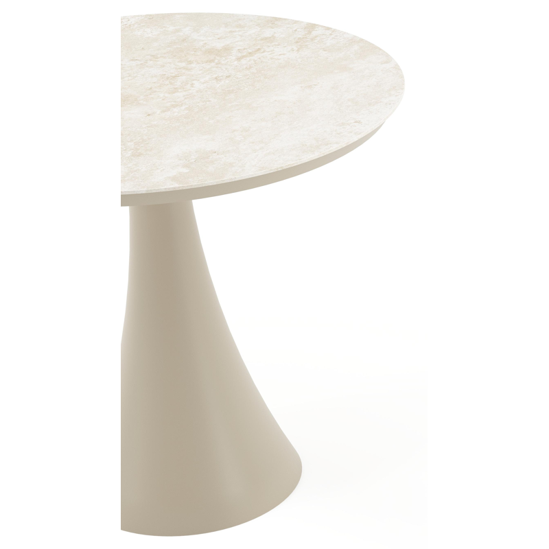 Fano tuintafel rond in beige aluminium en volkeramiek Rapolano dia. 85 cm