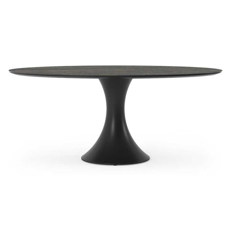 Fano tuintafel ovaal in zwart aluminium en volkeramiek black obsession - L 180 x B 110 x H 75 cm