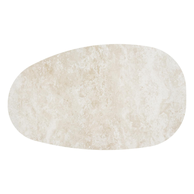 Donato-Organo loungetafel organisch in teak teak en volkeramiek Rapolano - L 150 x B 90 x H 25 cm