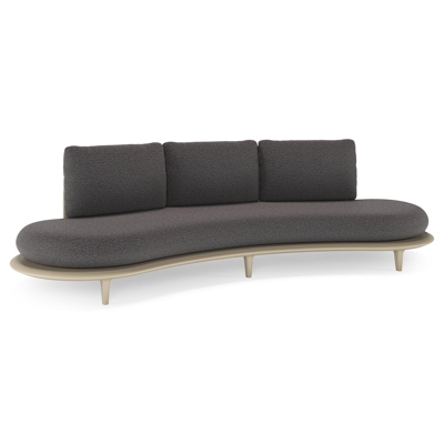 Bomero loungebank in beige aluminium met firenze tunder all weather solica kussen