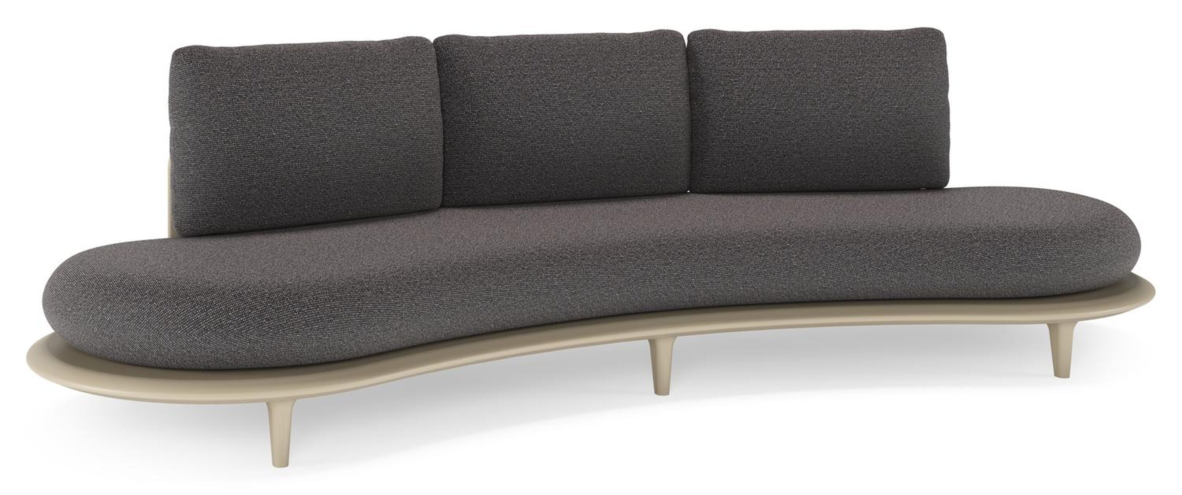 Bomero loungebank in beige aluminium met firenze tunder all weather solica kussen