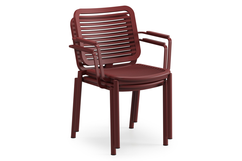 Fano tuinstoel in ruby aluminium