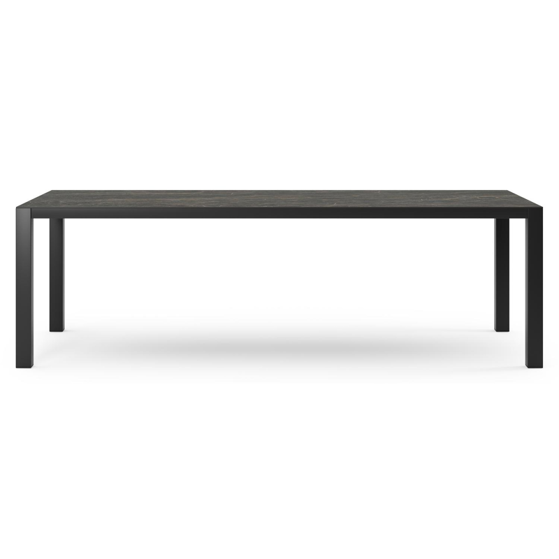 Table de jardin Como en aluminium noir et céramique pleine black obsession - Lg 240 x Larg. 100 x H 75 cm