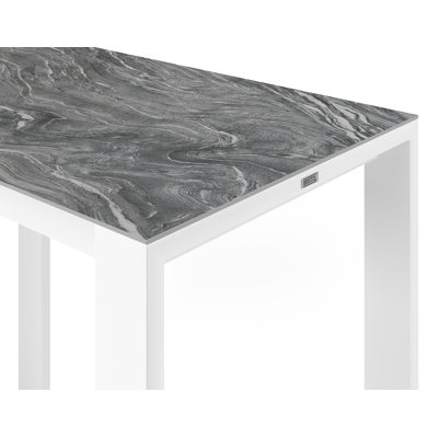 Verato bartafel in wit aluminium en volkeramiek mar del plata - L 120 x B 70 x H 106 cm
