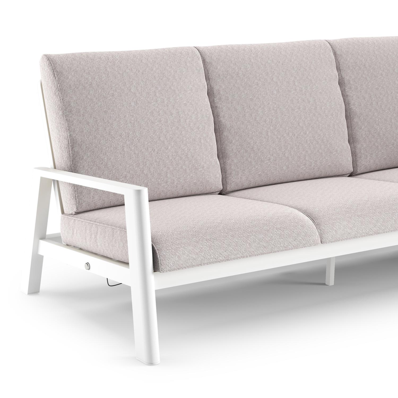 Cirello loungebank in wit aluminium met wander gobi all weather sunbrella® luxe kussen