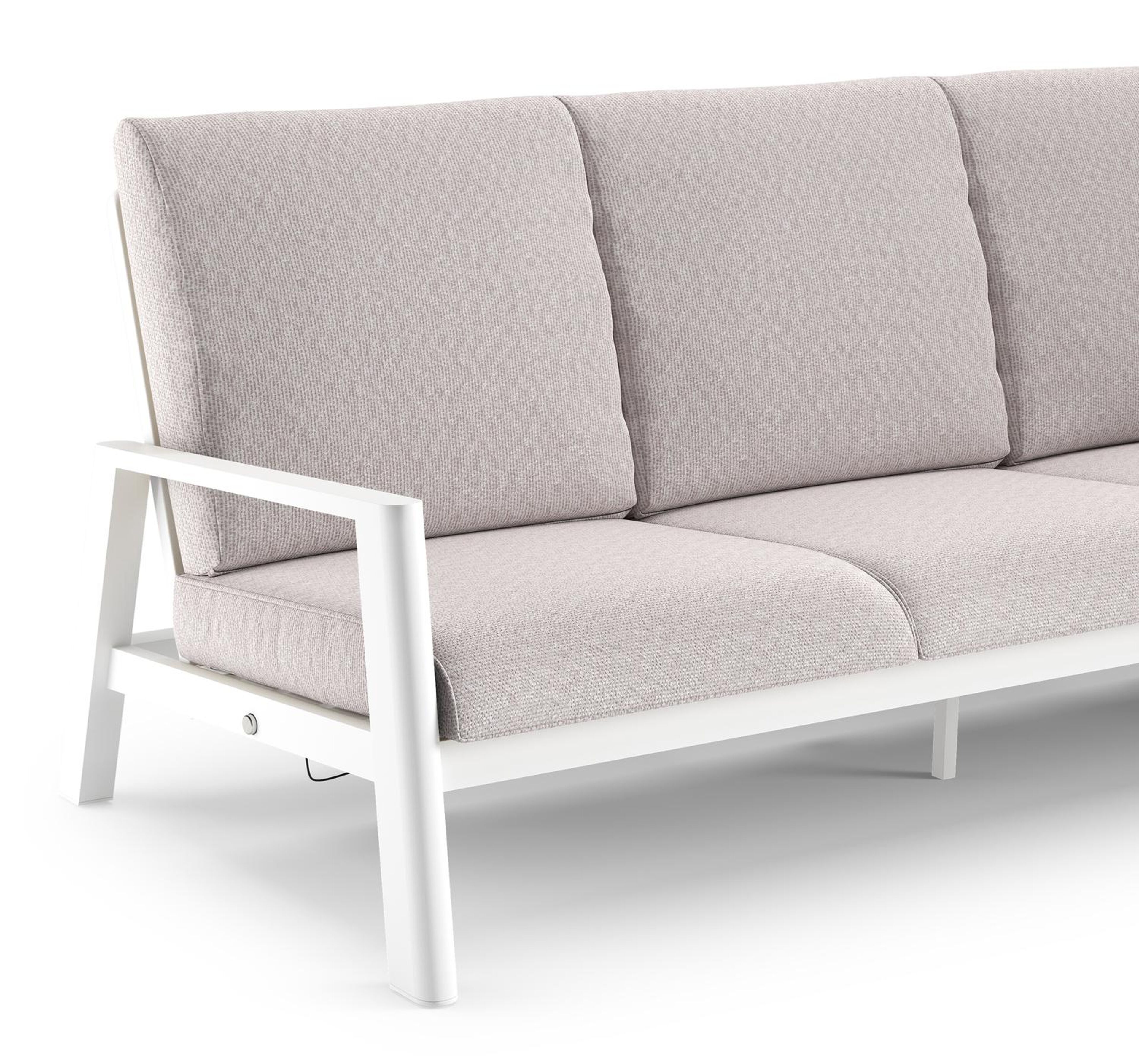 Cirello loungebank in wit aluminium met wander gobi all weather sunbrella® luxe kussen