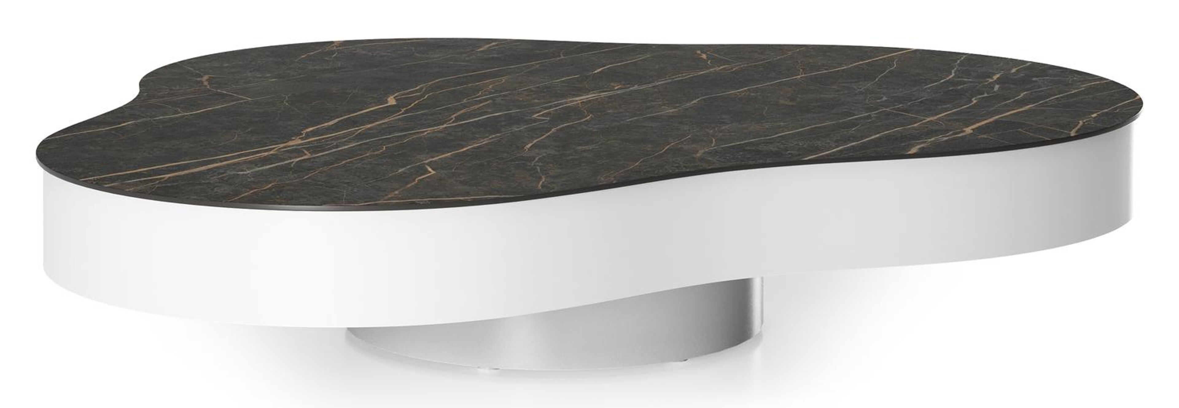Lomano loungetafel cloud in wit aluminium en volkeramiek Black Obsession - L 131 x B 108 x H 25 cm