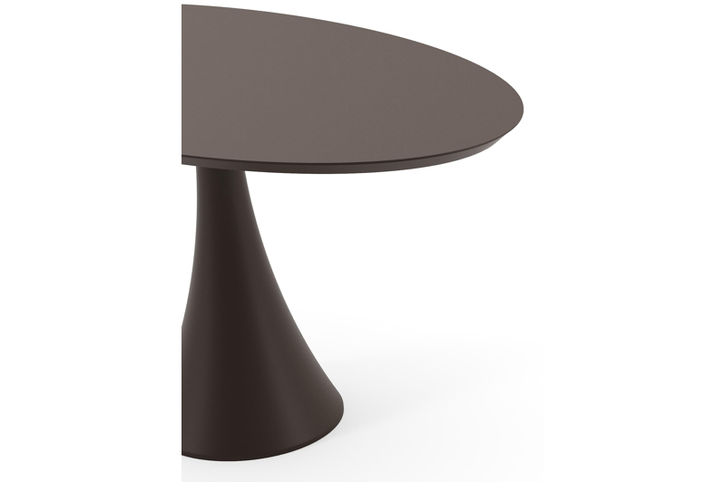Fano tuintafel rond in donkerbruin aluminium - L 140 x B 80 x H 75 cm
