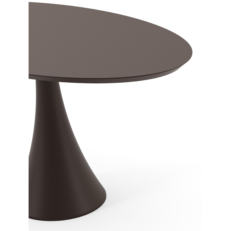 Fano tuintafel rond in donkerbruin aluminium - L 140 x B 80 x H 75 cm