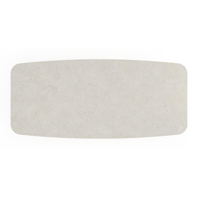 Pagino tuintafel in wit aluminium en volkeramiek shilin - L 255 x B 115 x H 74 cm