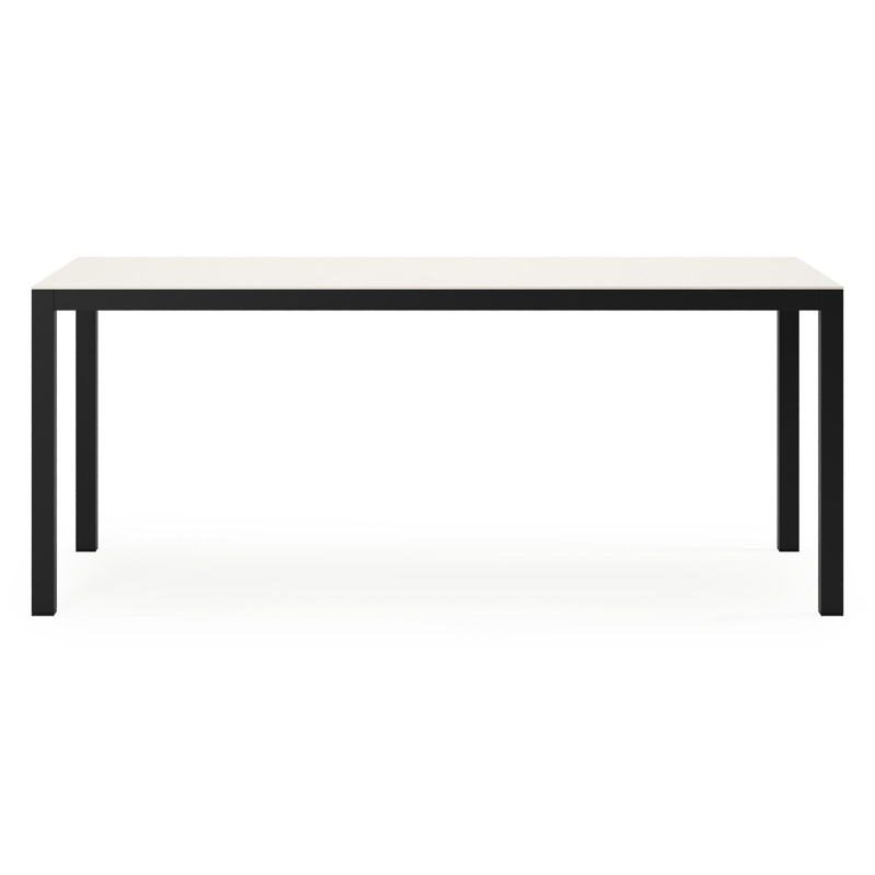 Feltro tuintafel in zwart aluminium en Crema Minerale sintered stone - L 180 x B 80 x H 74 cm