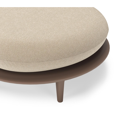 Bomero poef in taupe aluminium met althea chalk all weather cosytica kussen