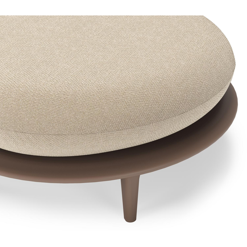 Bomero poef in taupe aluminium met althea chalk all weather cosytica kussen