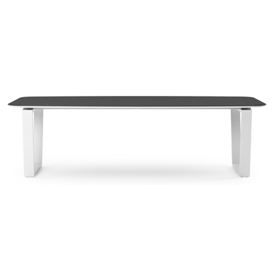 Pagino tuintafel bootvorm in wit aluminium en volkeramiek Nero Black - L 255 x B 115 x H 73 cm