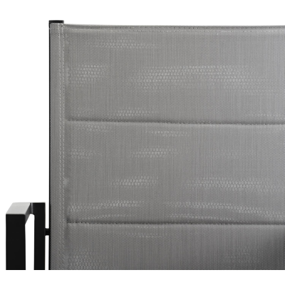 Rimini stapelbare tuinstoel in zwart aluminium en grijs comfort textilene