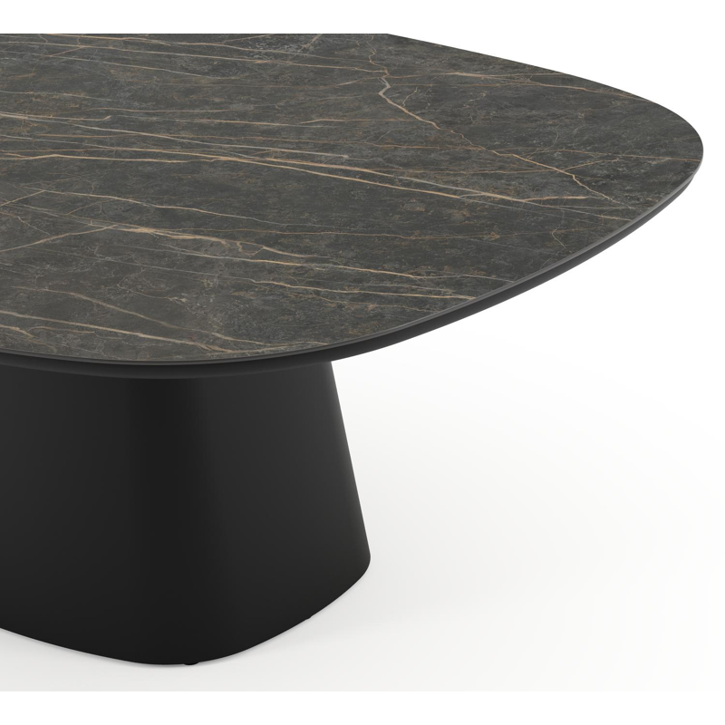 Amico tuintafel bombo xl in zwart aluminium en volkeramiek Black Obsession - L 210 x B 148 x H 73.5 cm
