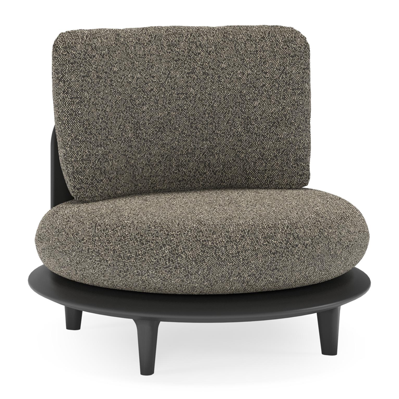 Fauteuil de jardin Bomero en aluminium noir et coussins en all weather cosytica marbella tunder