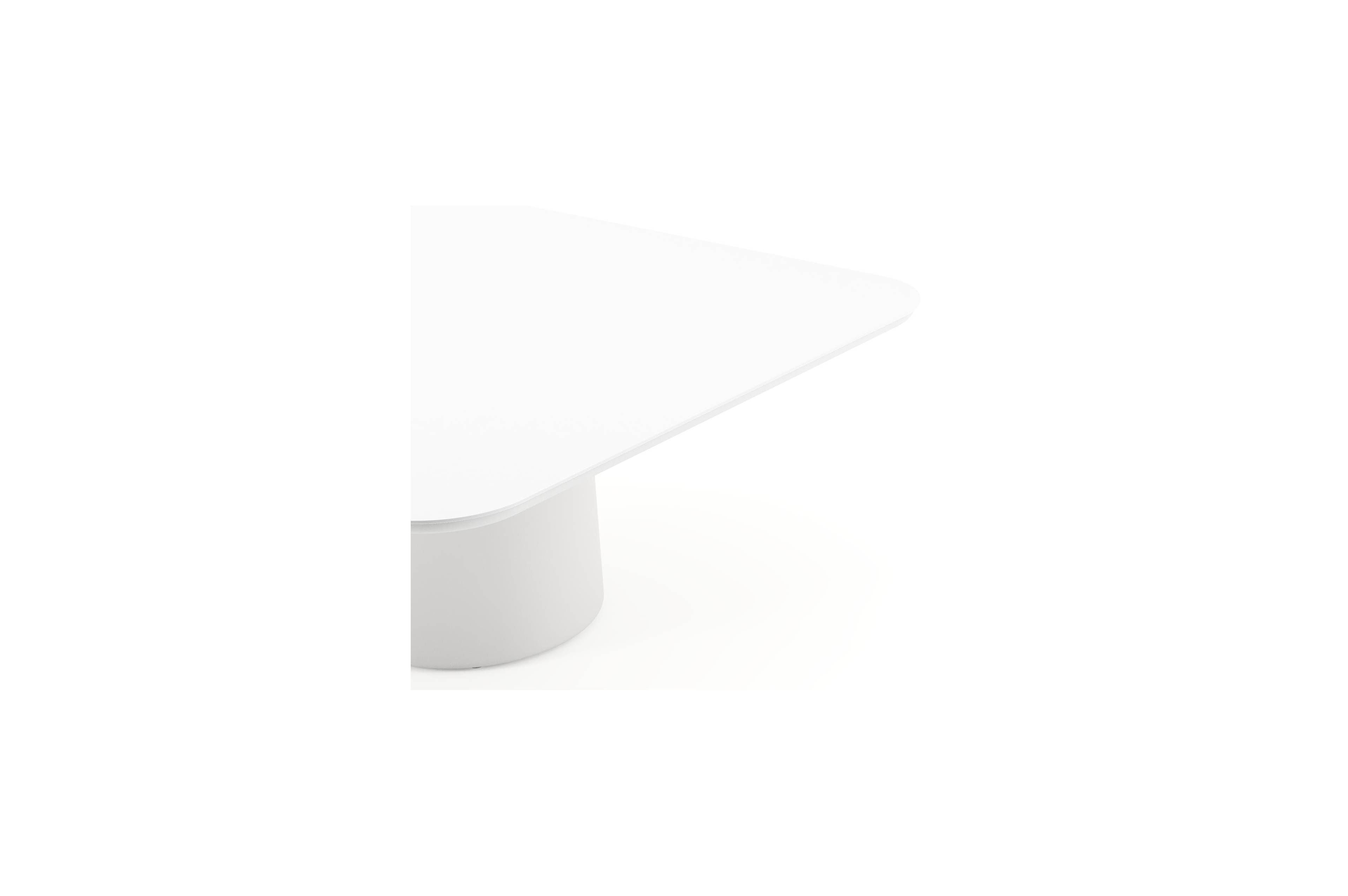 Amico low dining tuintafel afgerond vierkant in wit aluminium en volkeramiek Arctic White - L 148 x B 148 x H 61 cm