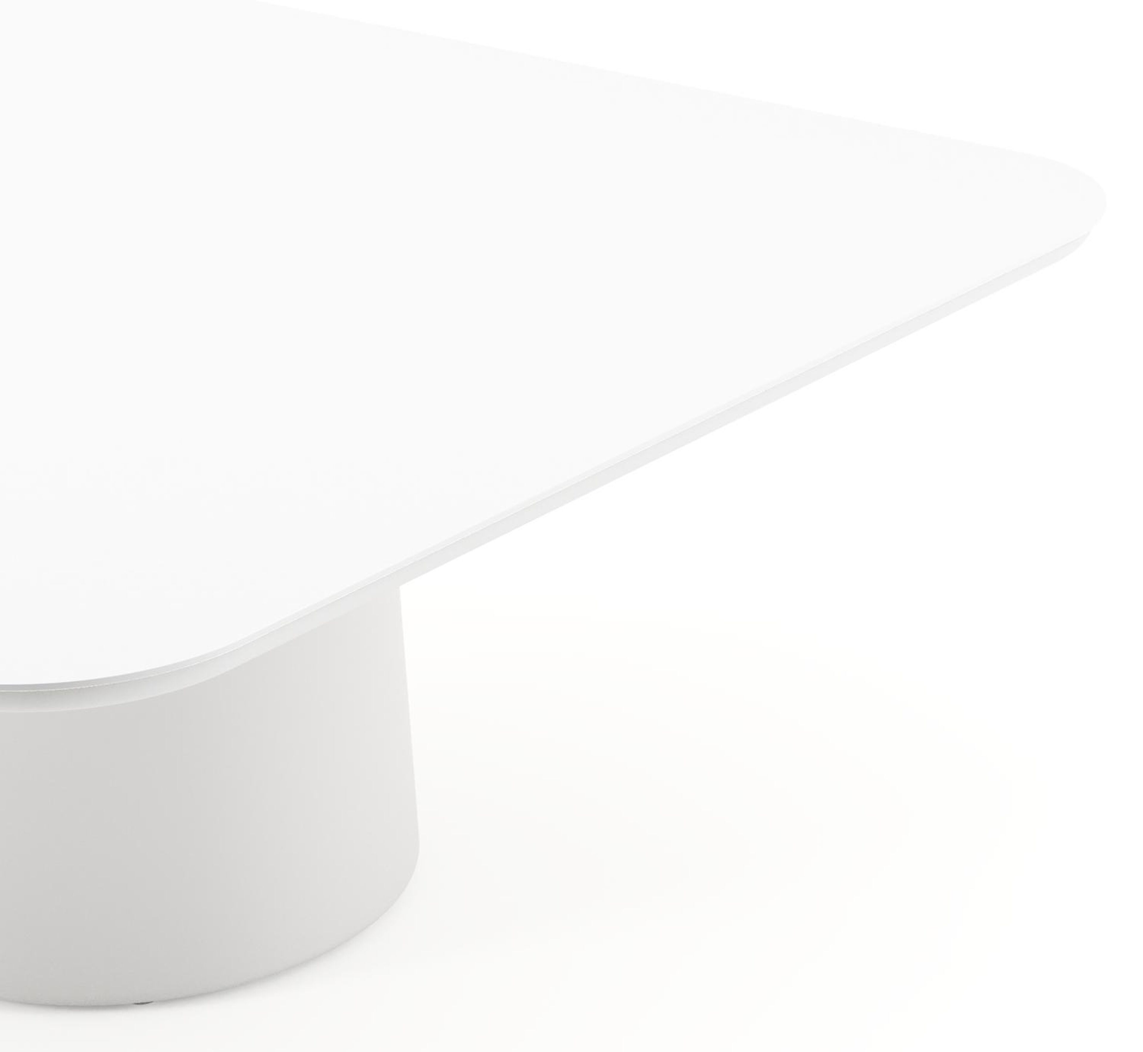 Amico low dining tuintafel afgerond vierkant in wit aluminium en volkeramiek Arctic White - L 148 x B 148 x H 61 cm
