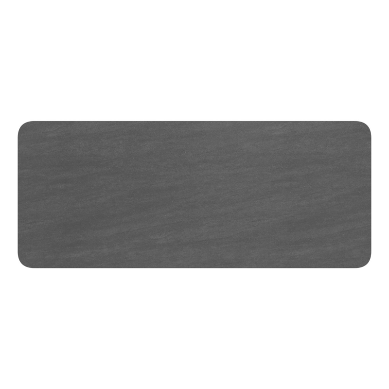 Lugano tuintafel rechthoekig afgerond in zwart aluminium en volkeramiek basalt black - L 240 x B 100 x H 75 cm