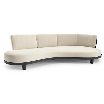 Donato loungebank in zwart aluminium met althea off white all weather cosytica kussen