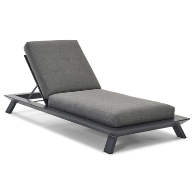 Cesano verstelbaar ligbed in zwart aluminium met savane tornado all weather sunbrella® luxe kussen