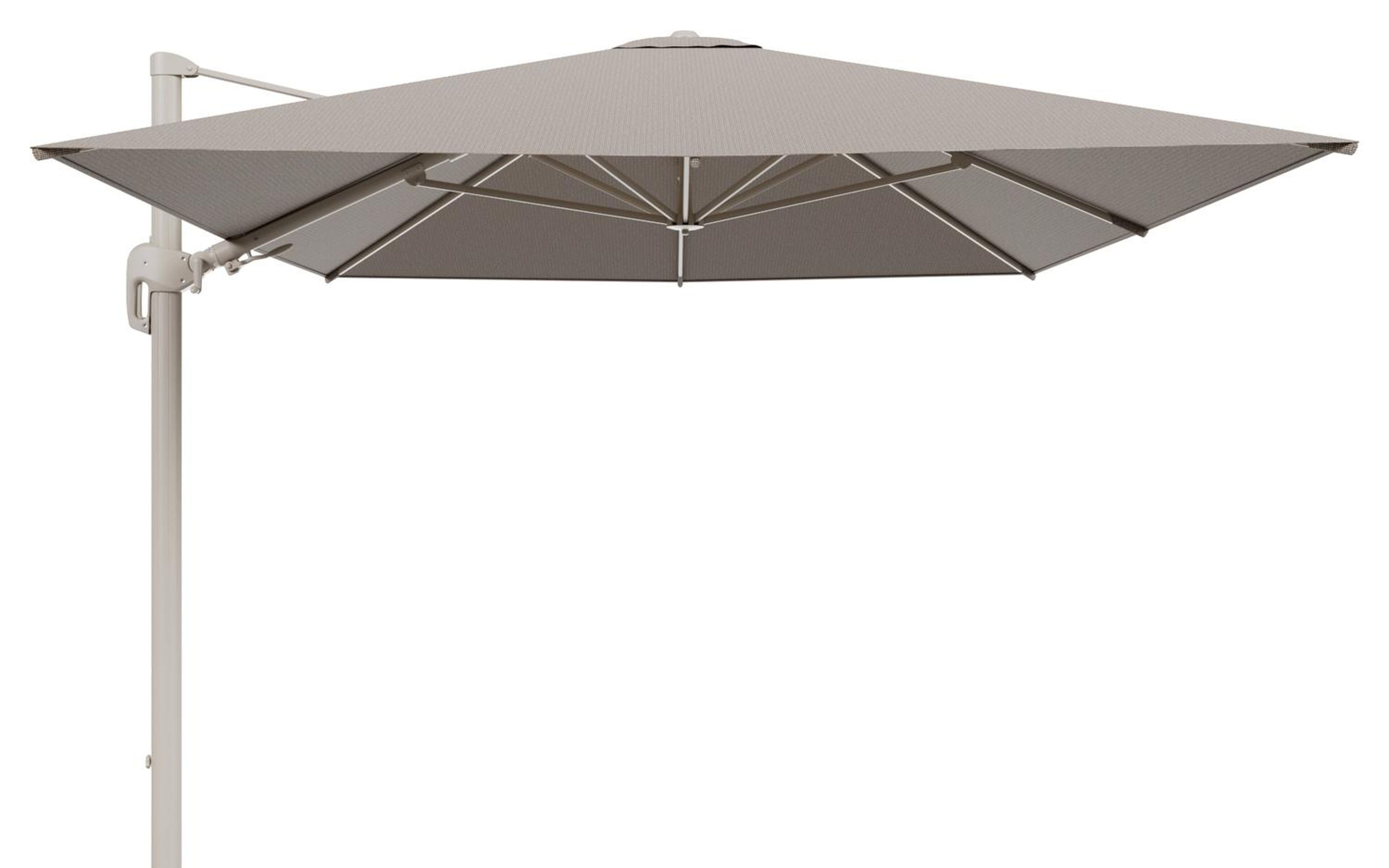 Rufina zweefparasol tiltfunctie in beige aluminium en parasoldoek in All Weather Solica Firenze Earth  - L1 400 x L2 300 cm (zonder voet)