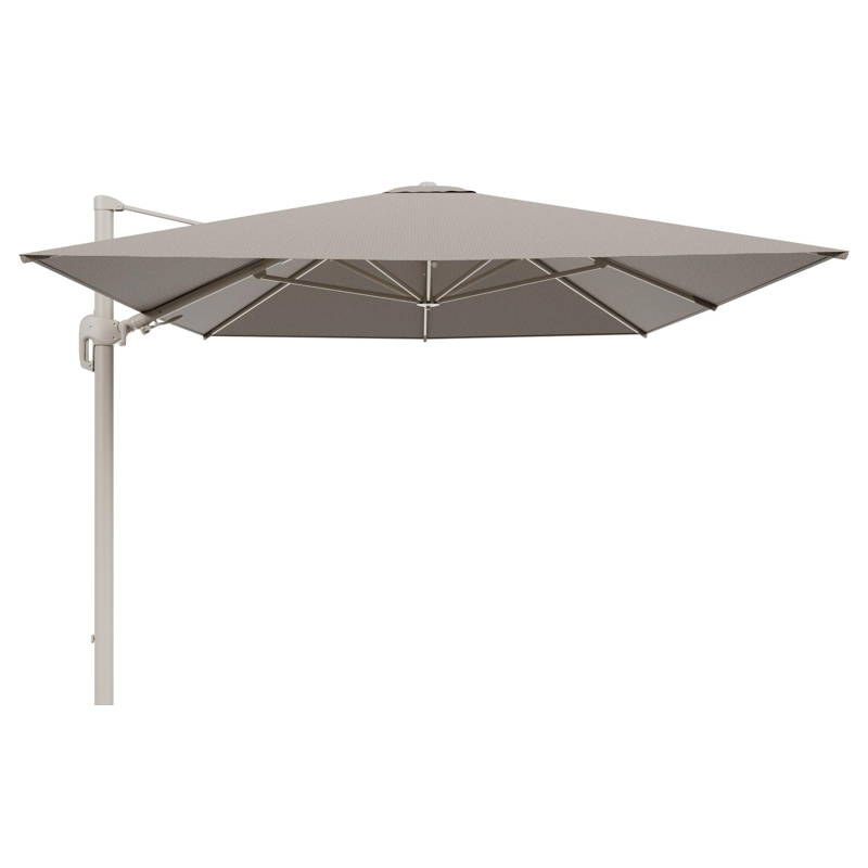 Parasol pendant Rufina avec fonction tilt en aluminium beige et toile de parasol en All Weather Solica Firenze Earth - Lg.1 400 x Lg.2 300 cm (sans pied de parasol