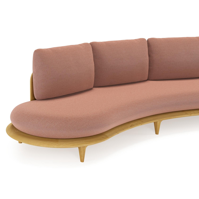 Bomero loungebank in teak met savane rust all weather sunbrella® luxe kussen