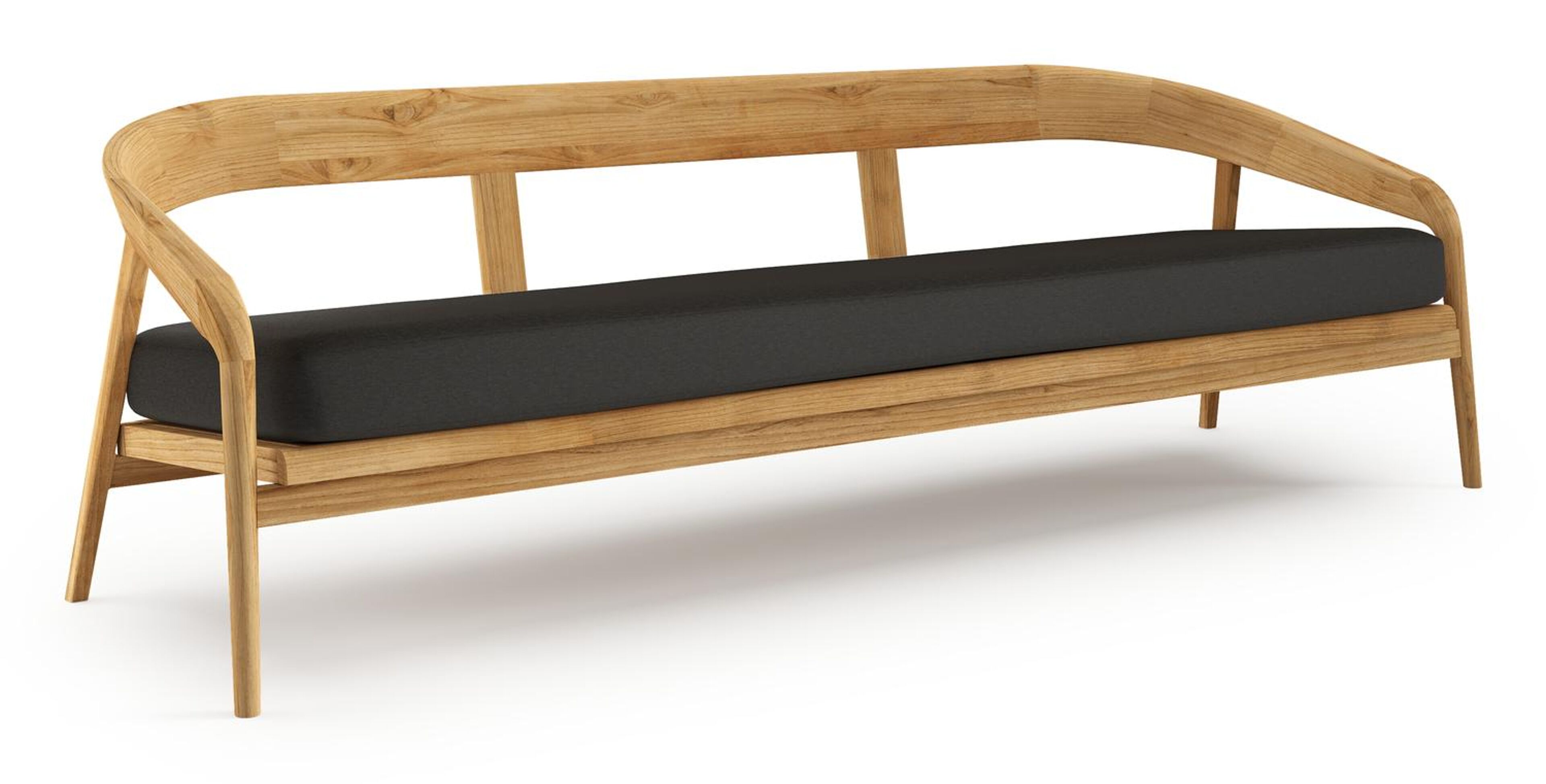 Lacrima loungebank in teak met heritage char all weather Sunbrella® luxe kussen