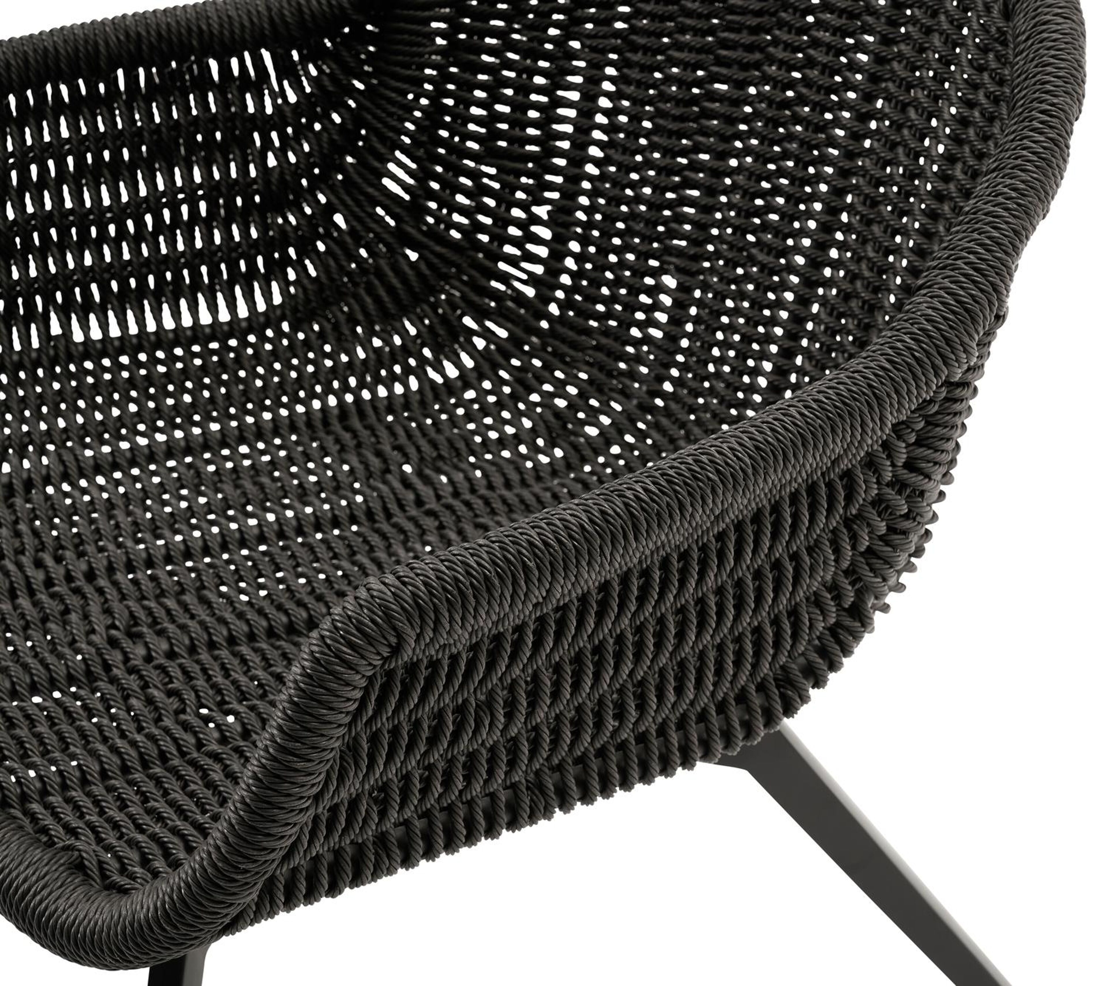 Fauteuil de jardin Pagino 1-pl en aluminium noir et résine tressée noir
