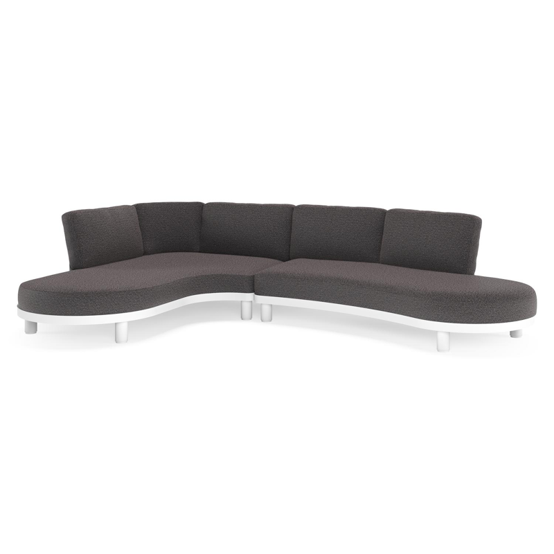Donato loungehoek in wit aluminium met all weather solica Firenze Tunder kussen