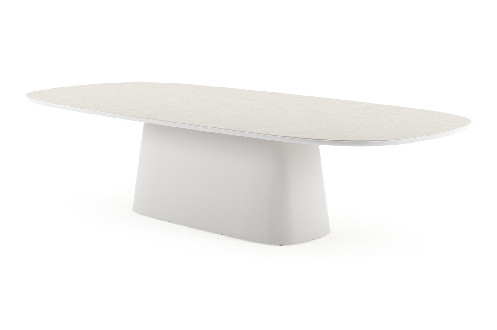 Amico tuintafel bombo xl in wit aluminium en volkeramiek Shilin - L 320 x B 148 x H 73.5 cm