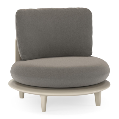 Fauteuil de jardin Bomero en aluminium beige et coussins en all weather sunbrella® luxe natte dark taupe