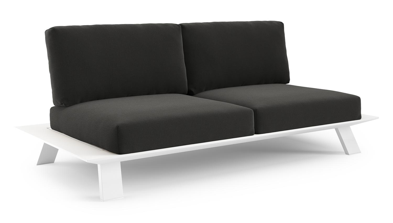 Cesano loungebank in wit aluminium met natte sooty all weather Sunbrella® luxe kussen