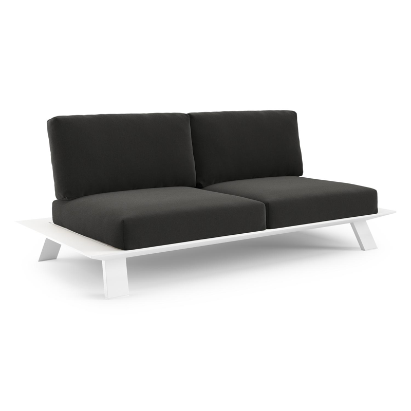 Cesano loungebank in wit aluminium met natte sooty all weather Sunbrella® luxe kussen