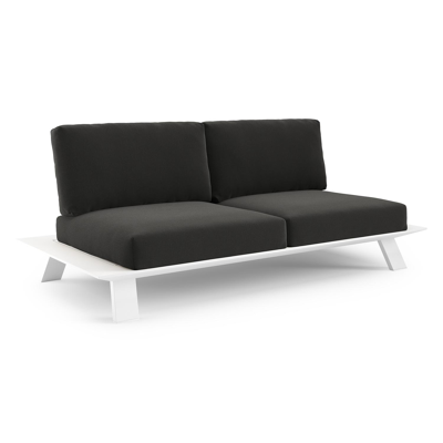 Cesano loungebank in wit aluminium met natte sooty all weather Sunbrella® luxe kussen