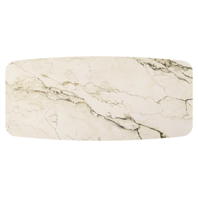 Orso tuintafel bootvorm in beige aluminium en volkeramiek Colorado Dunes - L 255 x B 115 x H 74.5 cm